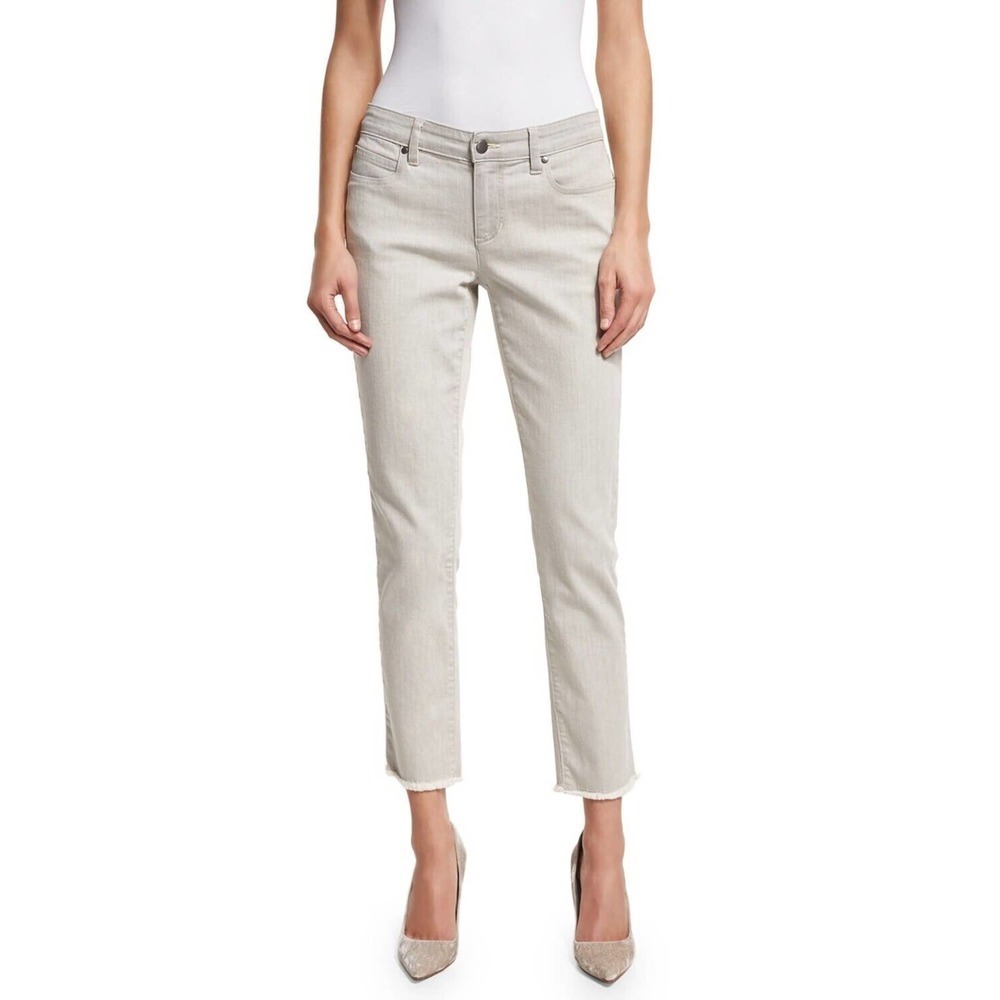 Eileen Fisher | Women's Gray Organic Cotton Raw Hen Ankle Crop Jeans Size 12